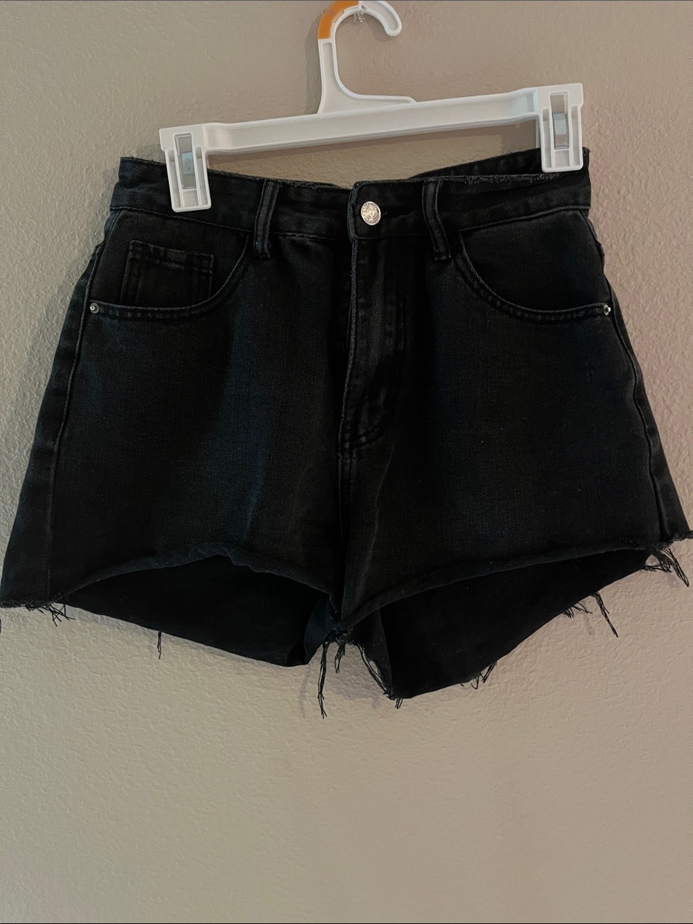 Black jeans shorts